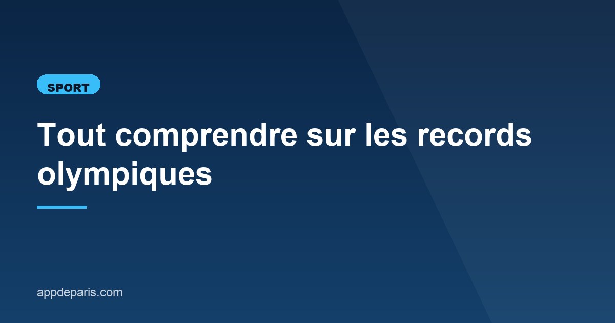 Illustration de l'article consacré aux records olympiques